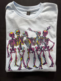 Colorful Dancing Skeleton Graphic T-Shirt