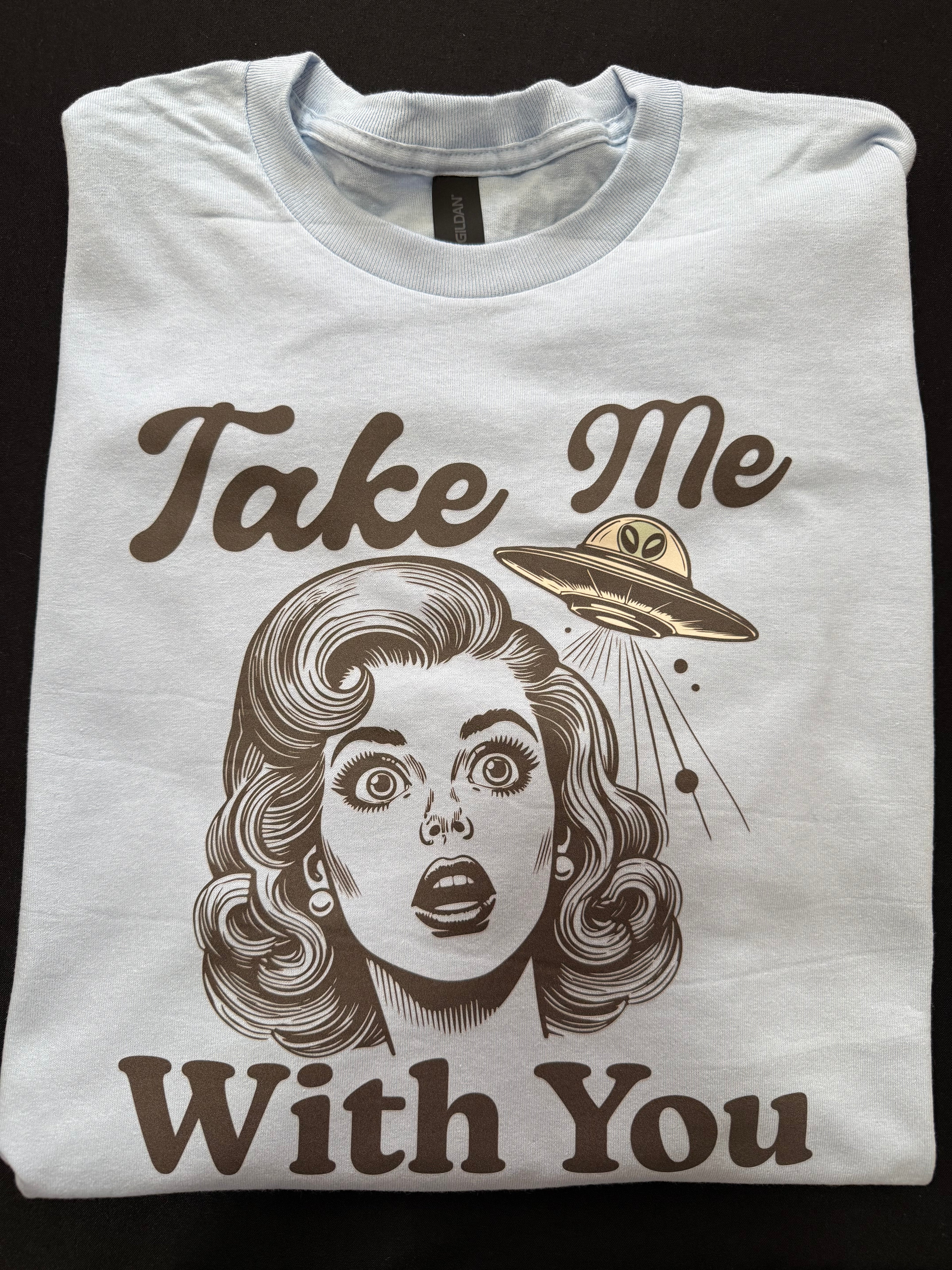 Take Me With You – Retro UFO Graphic T-Shirt