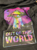 Out of This World – Retro UFO Black Hoodie