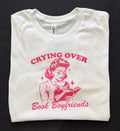 Crying over book boyfriend’s graphic T crop top