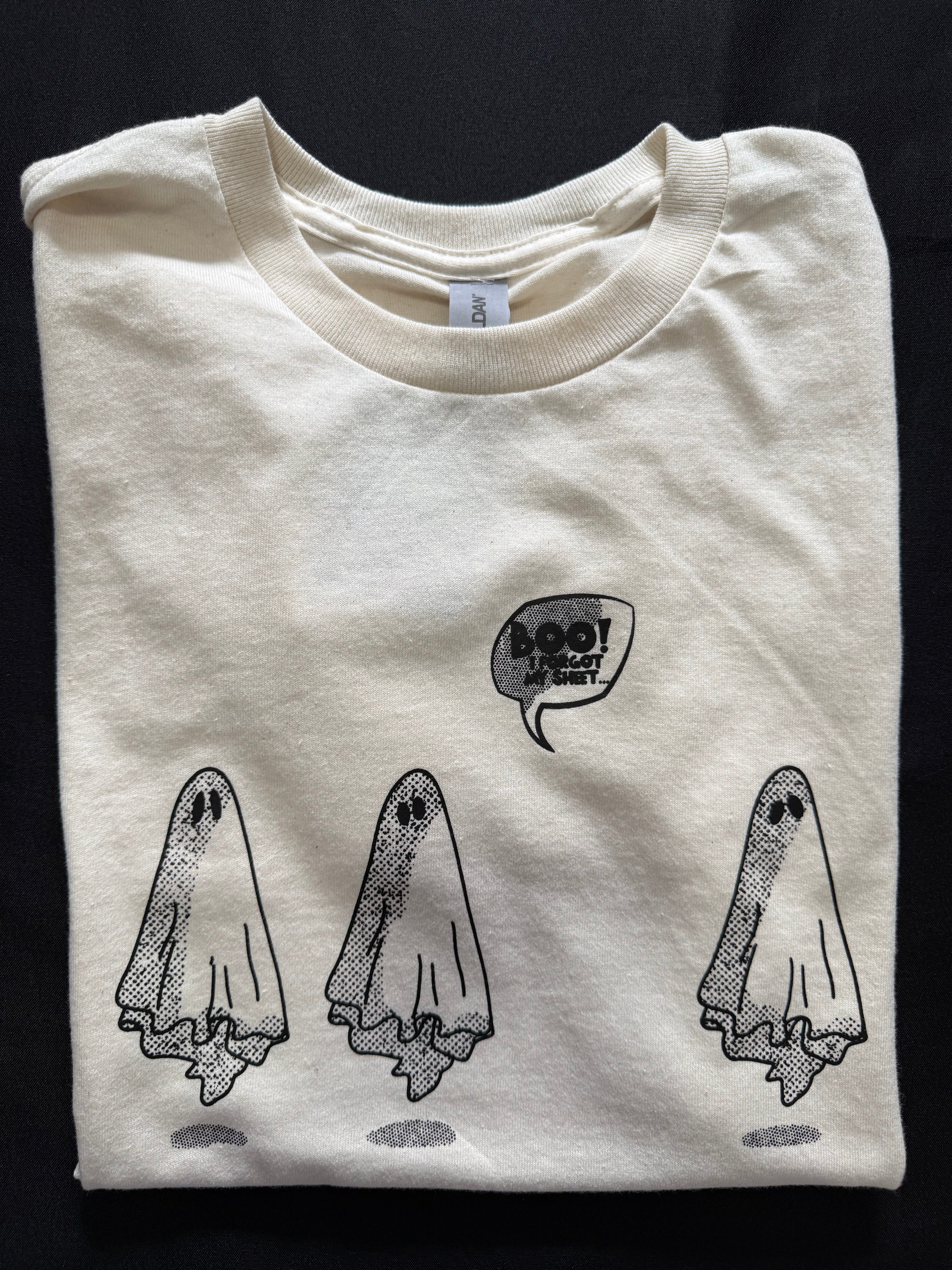 “Boo! I Forgot My Sheet” Funny Ghost Graphic T-Shirt