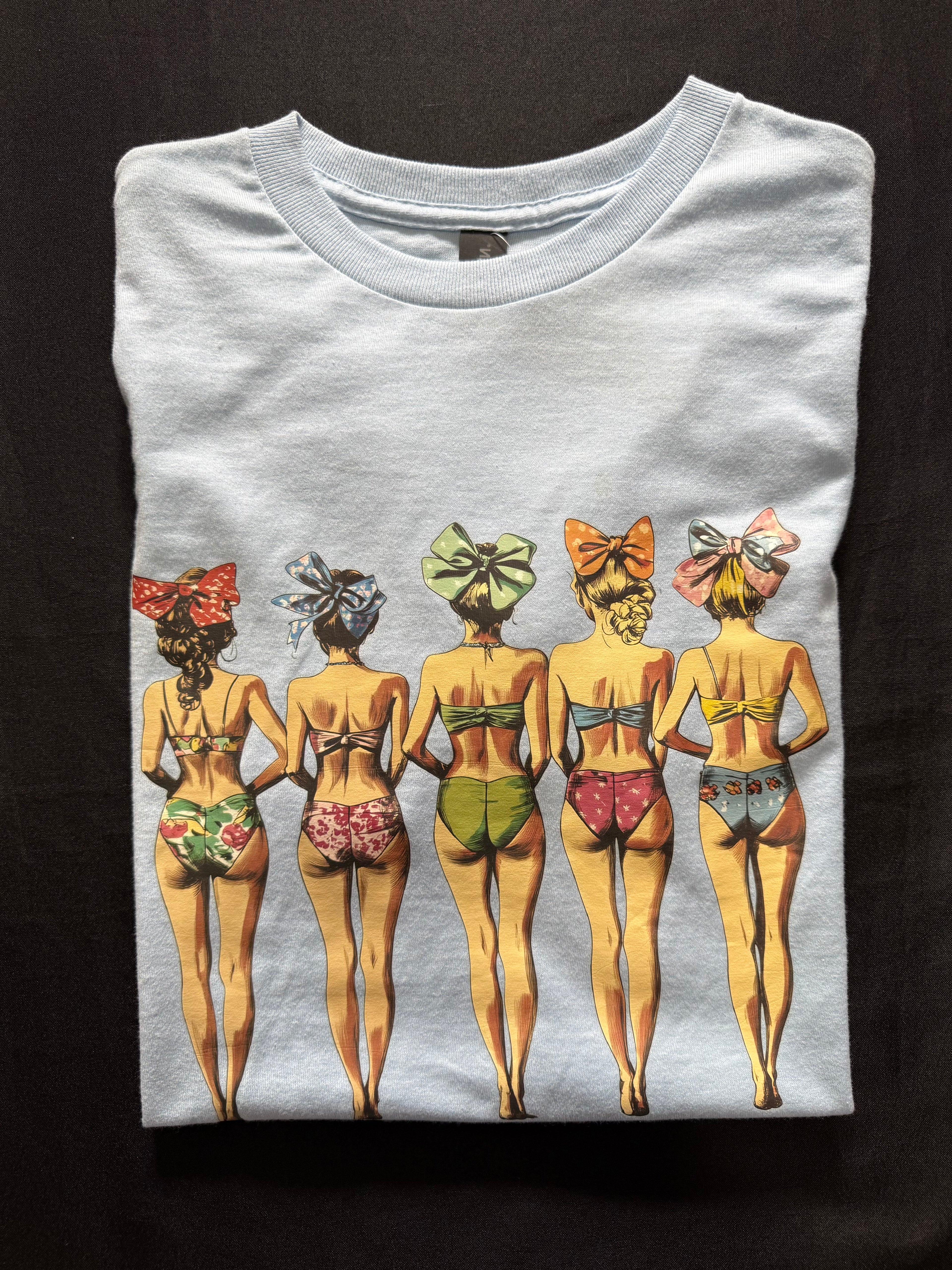 Retro Bow Girls Graphic T-Shirt