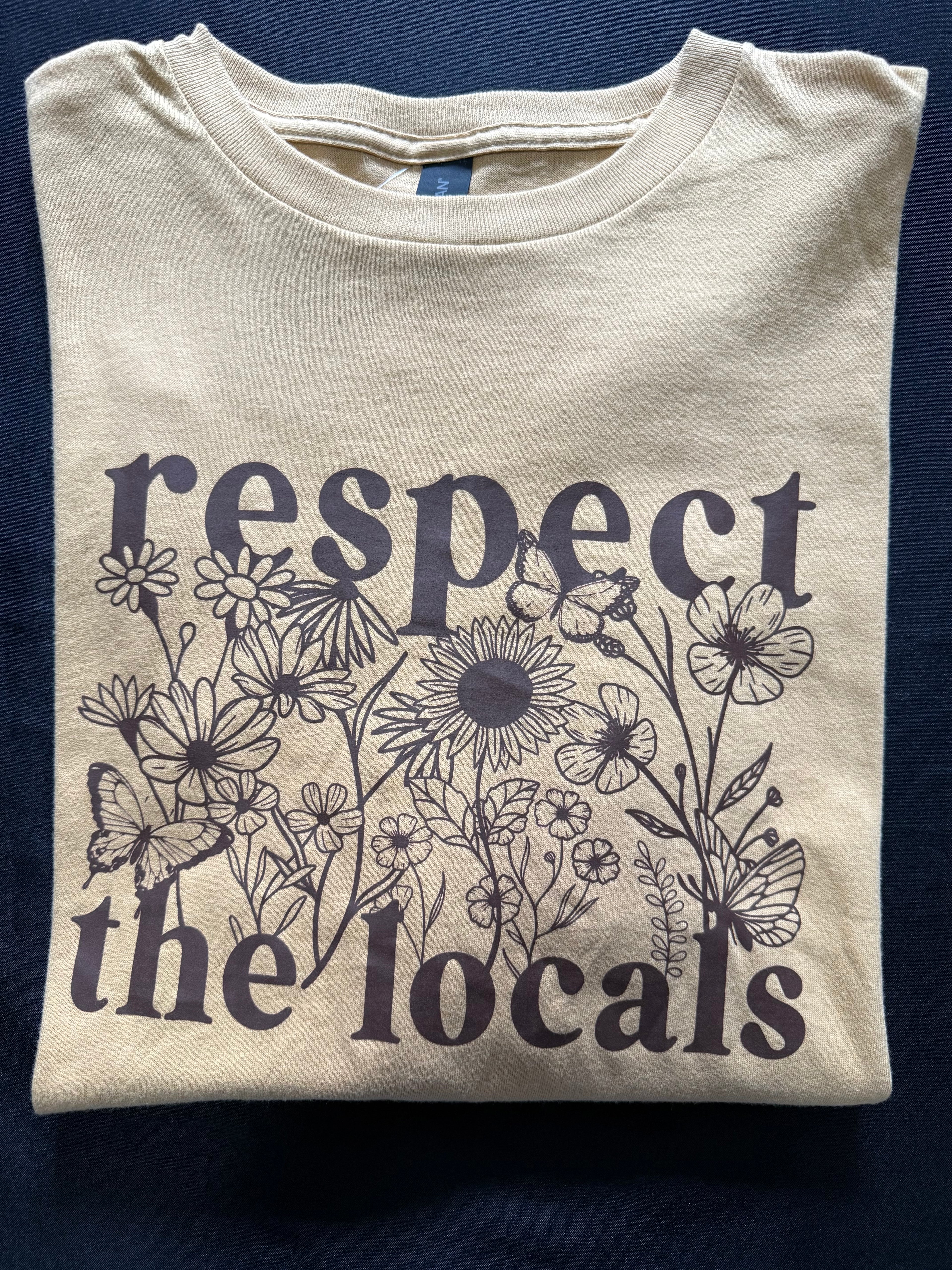 “Respect the Locals” Floral Graphic T-Shirt