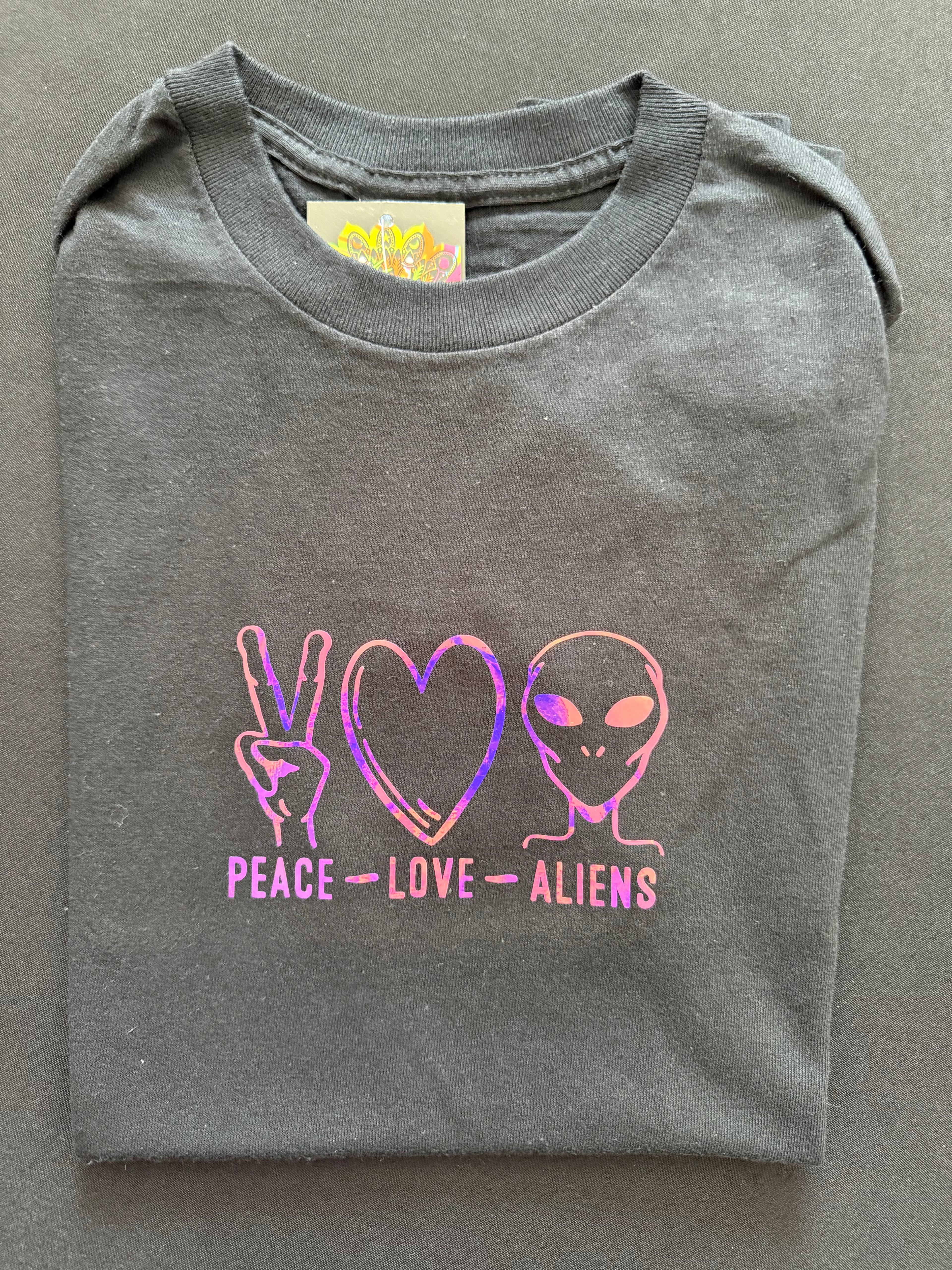 Peace Love Alien Short Sleeve Graphic T