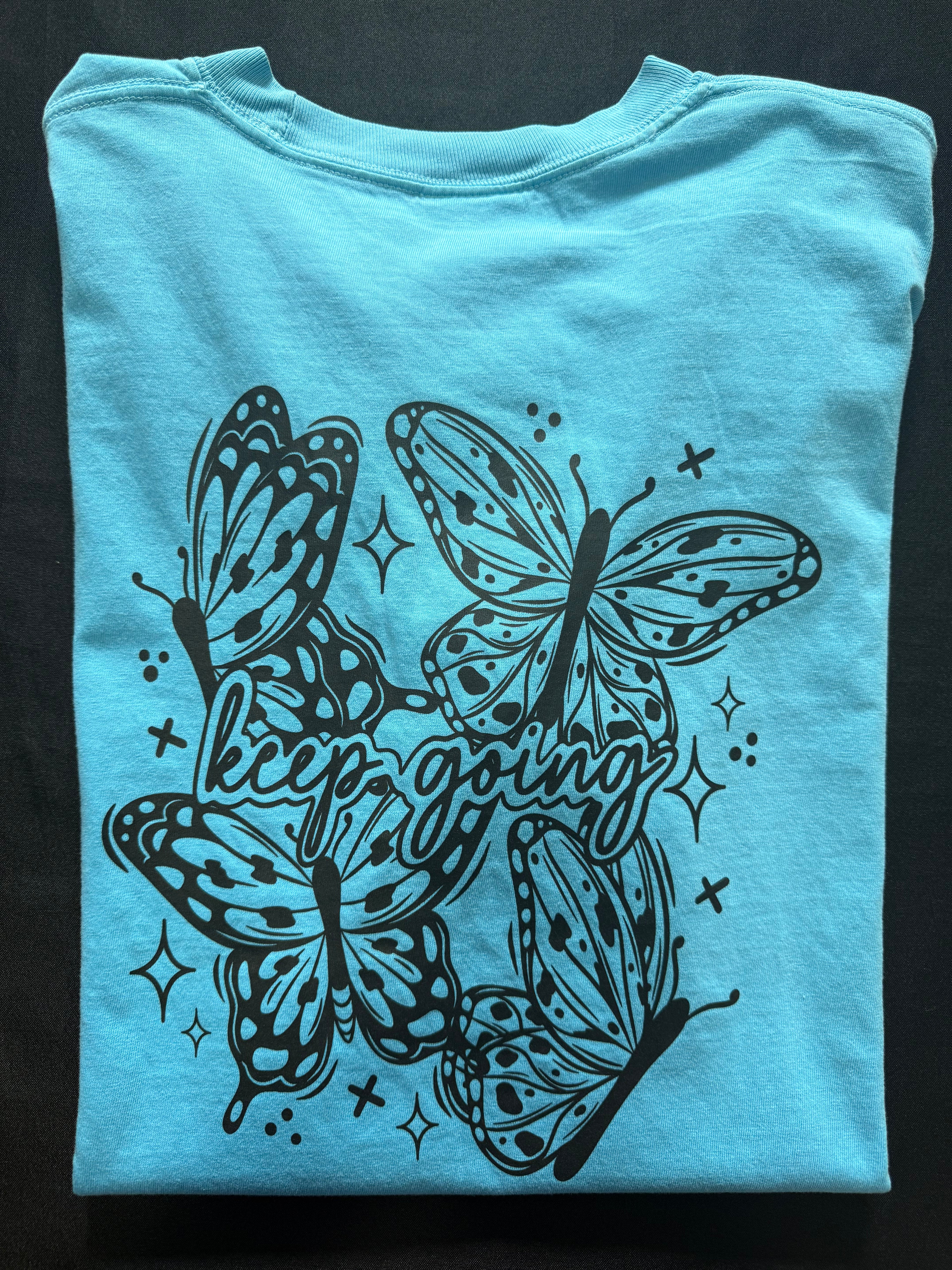 “Keep Going” Butterfly Graphic T-Shirt